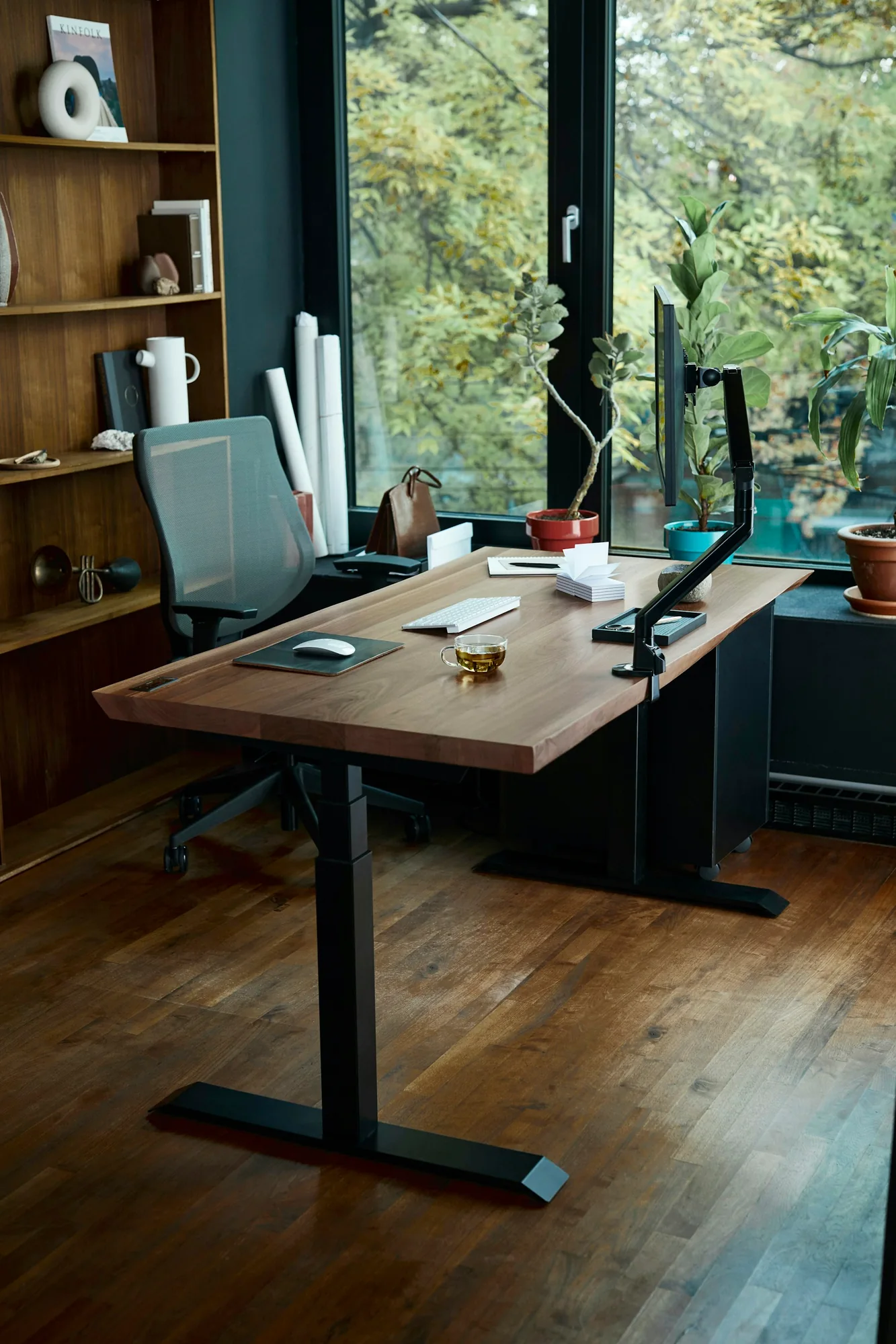 A welcoming contemporary workspace with warm, natural light